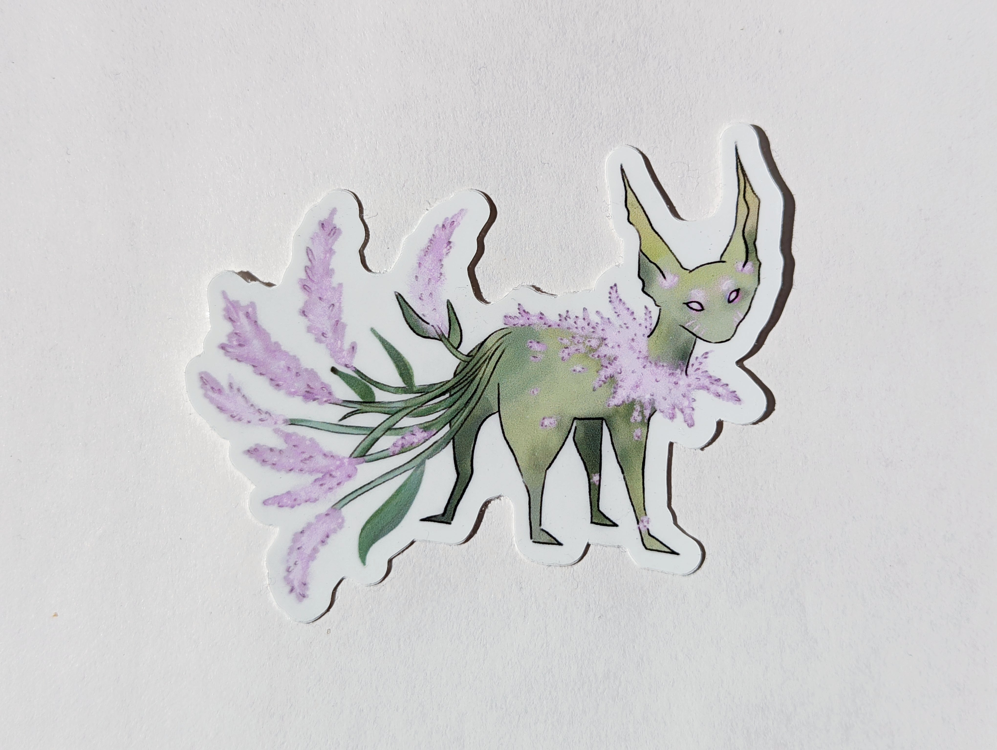Lavender Fox Familiar | Sticker